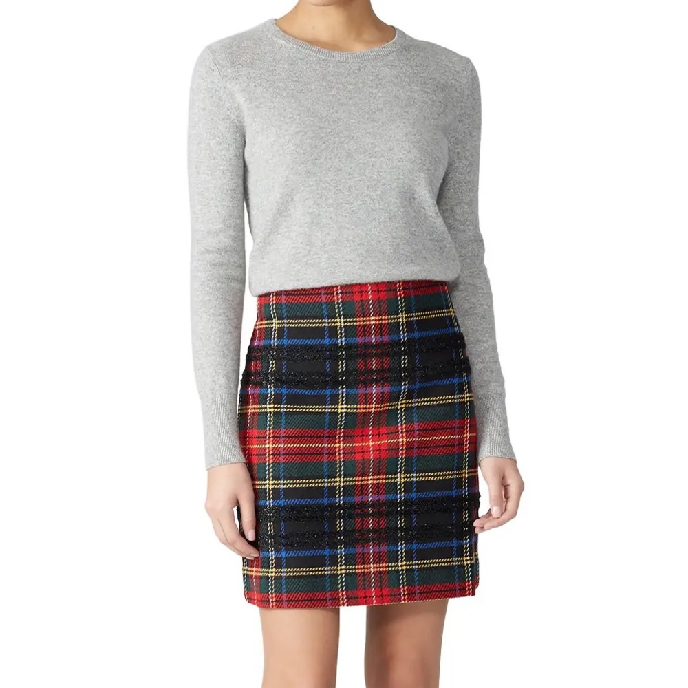 J. Crew Mini Tartan Lurex Skirt